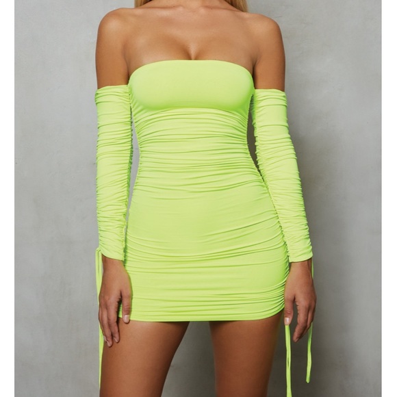 oh polly neon green dress